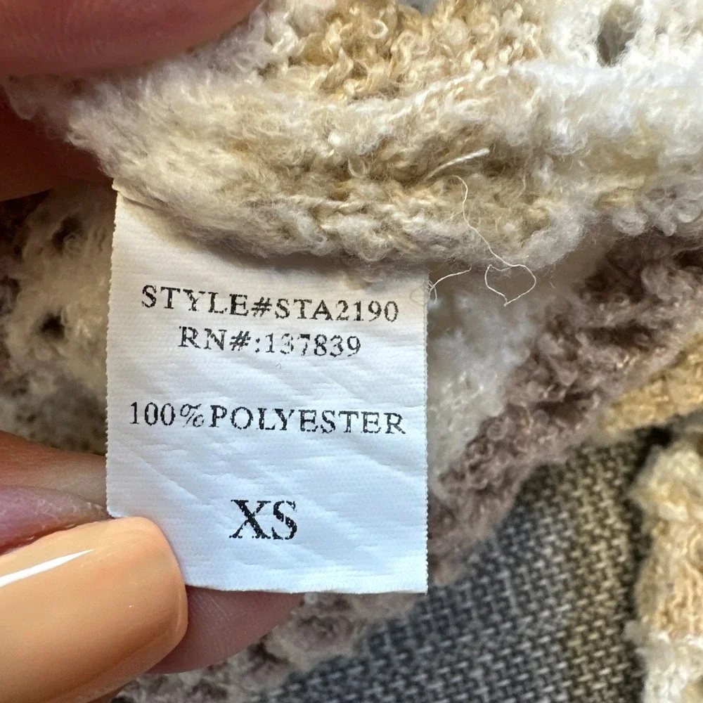 Coastal Boho Open Knit Cropped Sweater‎ XS Indie Ethereal Euro Layering Oversize